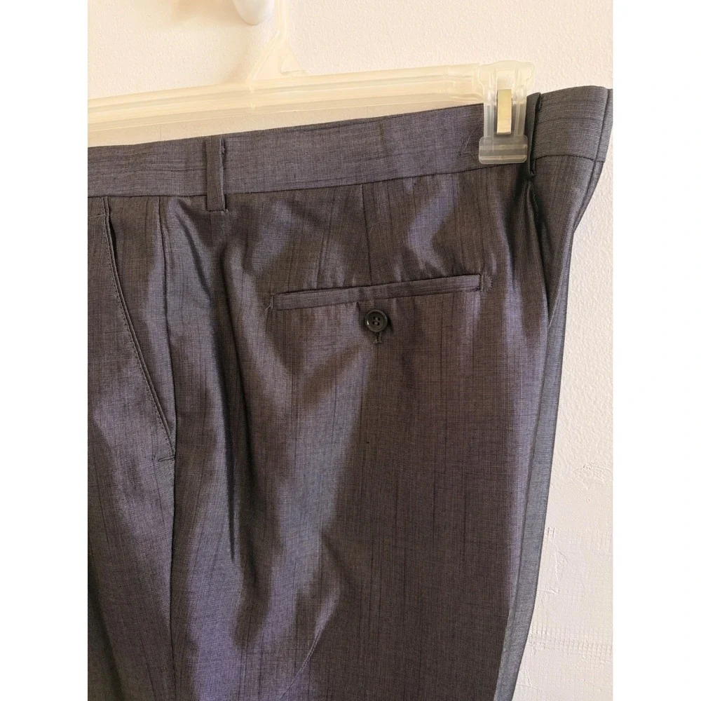 Gulliano Couture Mens 3 Piece Suit 50R Charcoal Grey Sharkskin Blazer Vest Pants